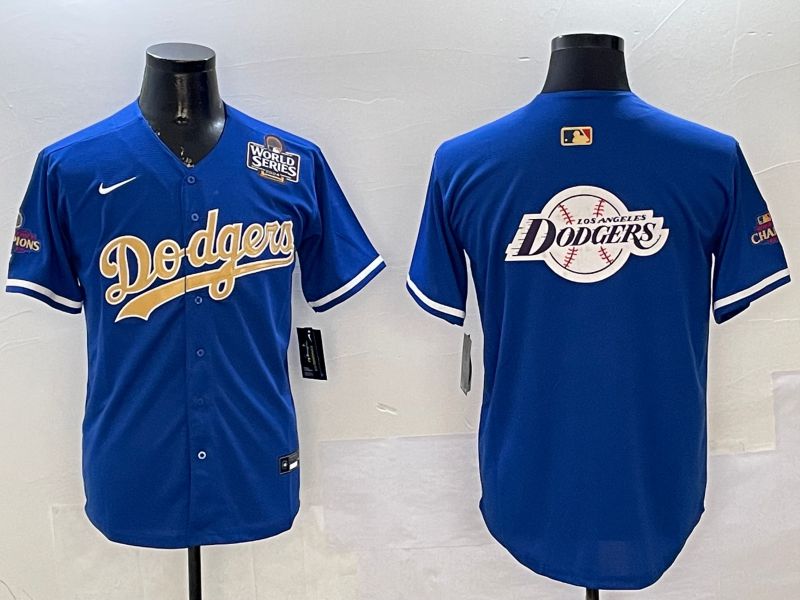 Men Los Angeles Dodgers Blank Blue Champion gold character 2025 Nike MLB Jersey style 27->los angeles dodgers->MLB Jersey